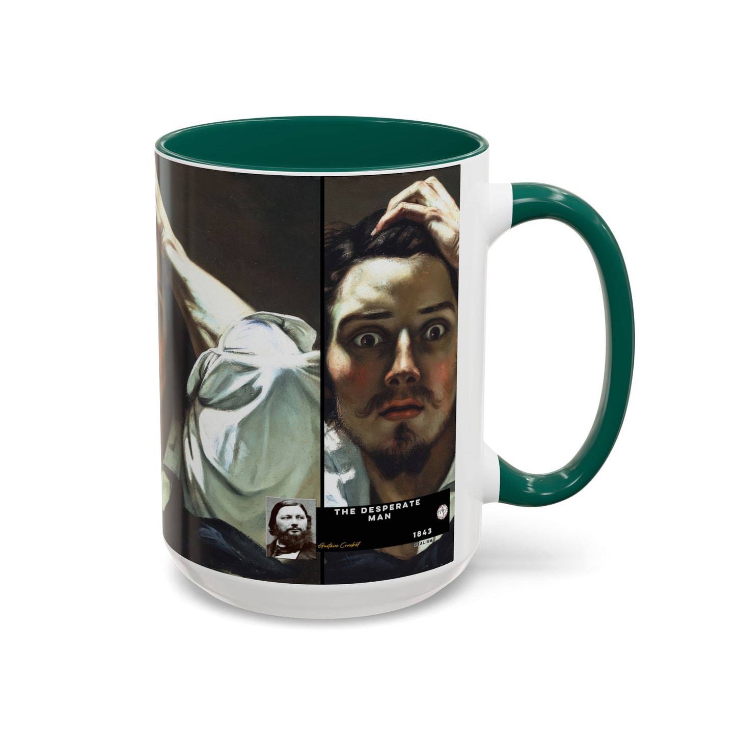 Courbet, Gustave - The Desperate Man (1843) - Colorful Accent Mugs
