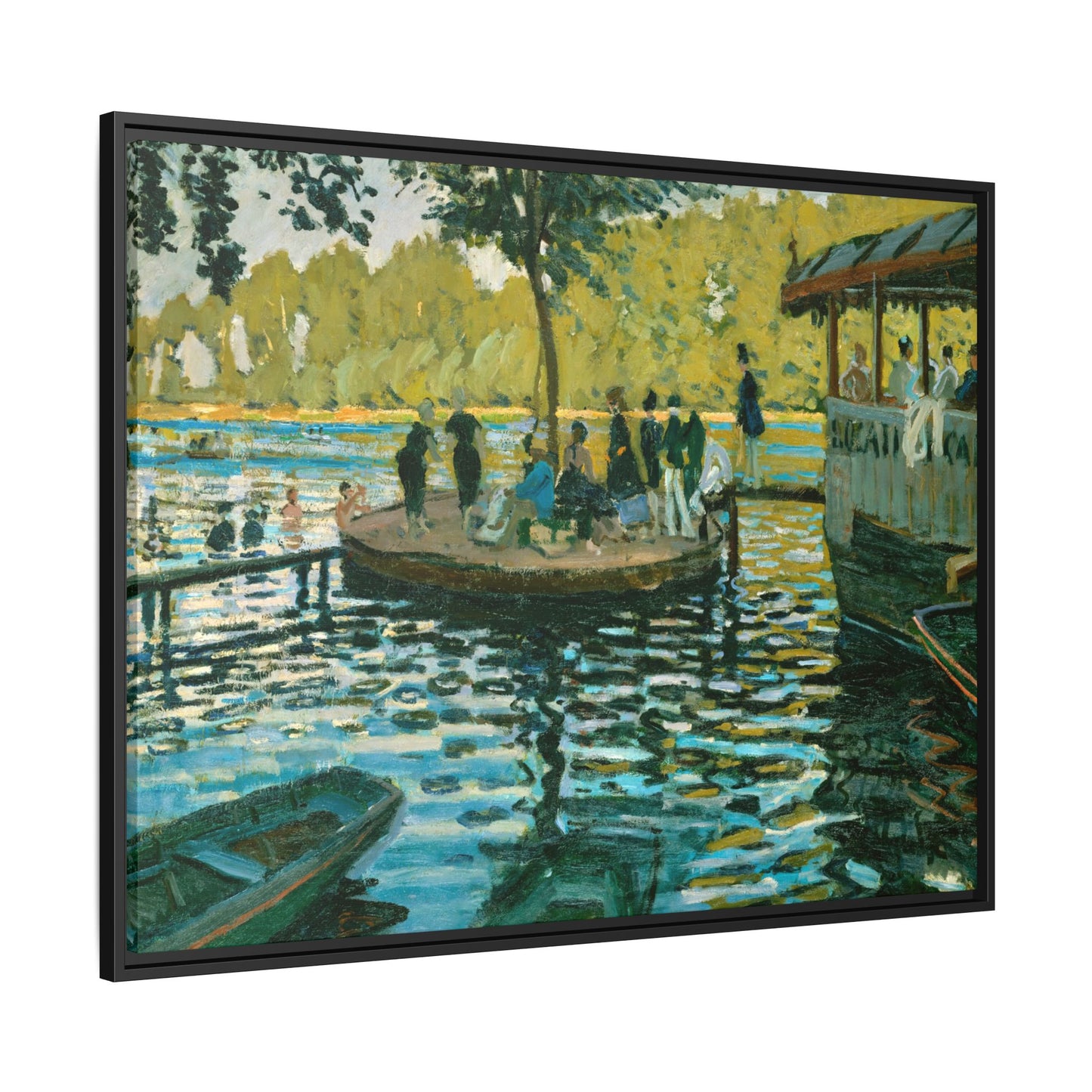 Monet, Claude - La Grenouillere (1869) - Matte Canvas, Framed