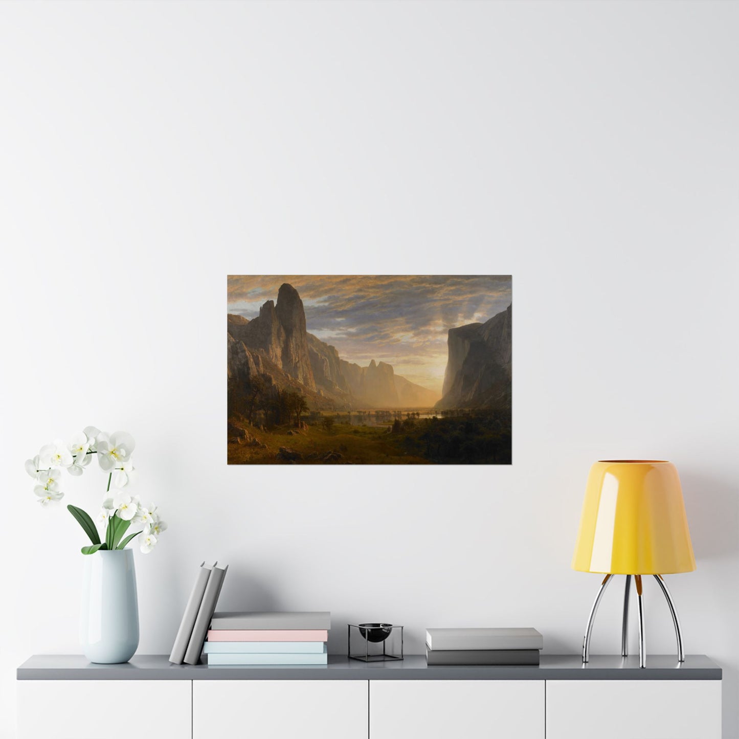 Bierstadt, Albert - Looking Down Yosemite Valley (1865) - Satin Posters