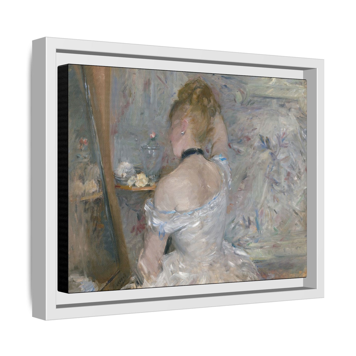 Morisot, Berthe - Woman at Her Toilette (1880) - Matte Canvas, Framed