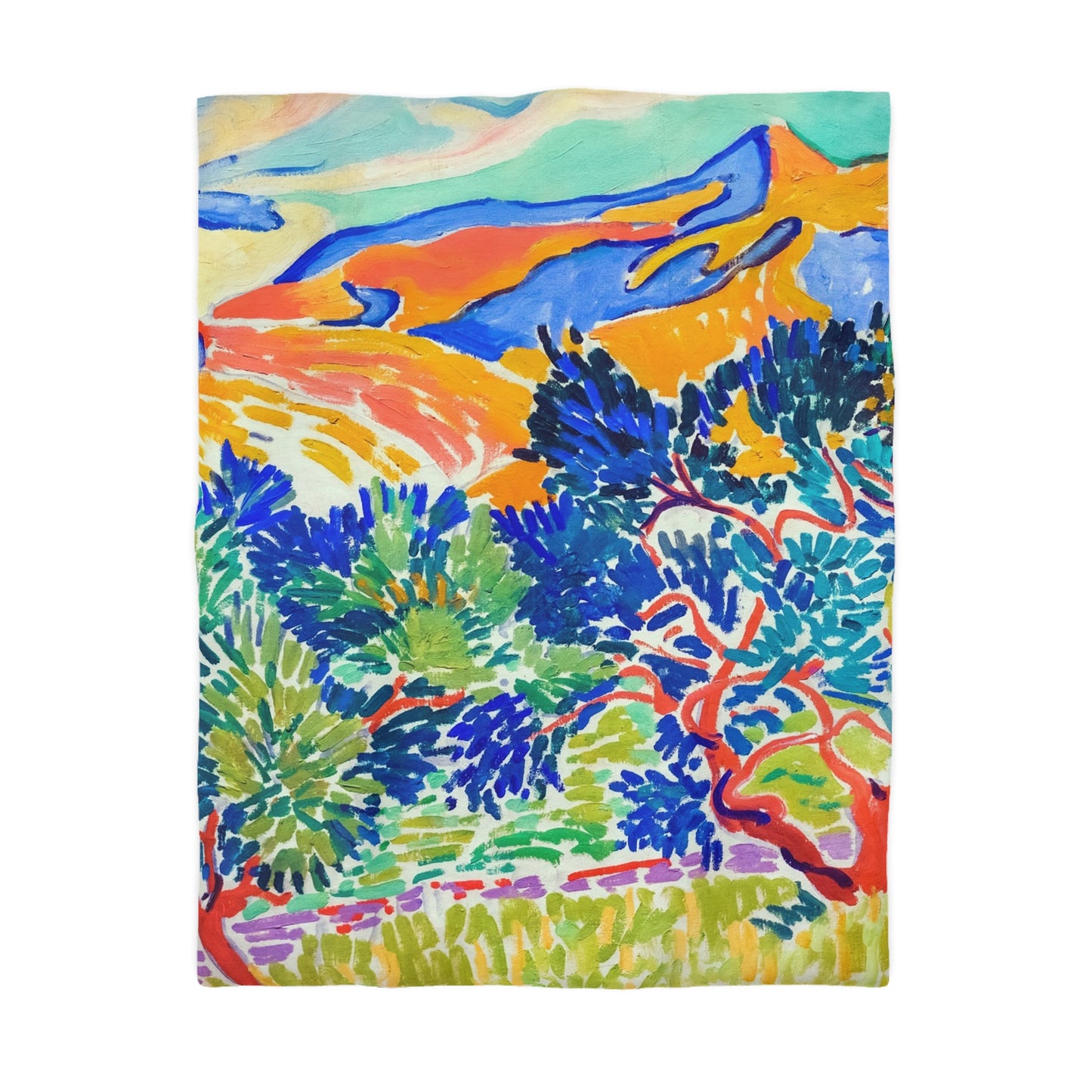Derain, André - Mountains at Collioure (1905) - Microfiber Duvet Cover