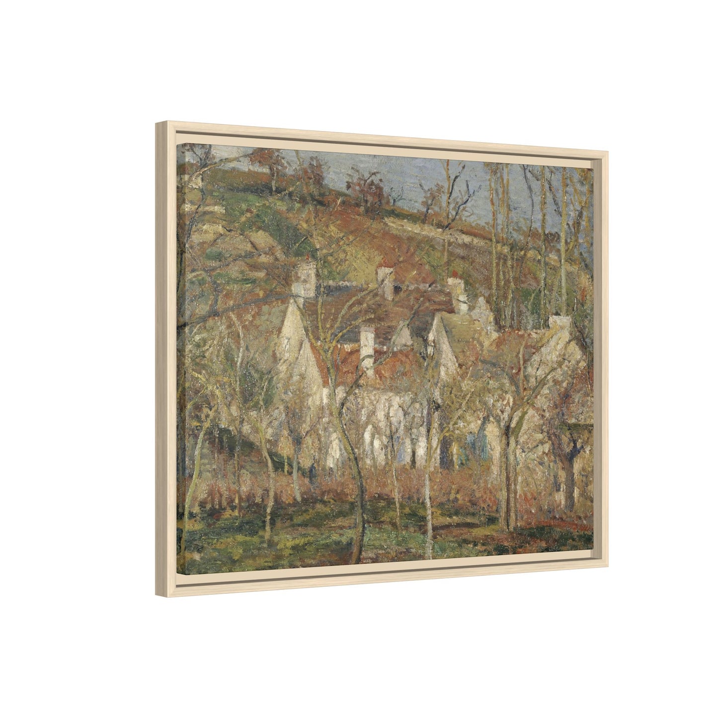 Pissarro, Camille - Red Roofs, Corner of a Village in Winter (1877) - Matte Canvas, Framed