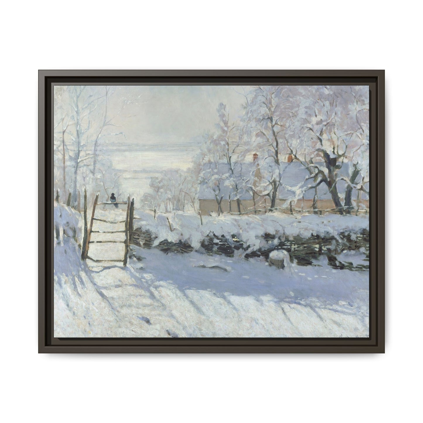 Monet, Claude - The Magpie (1868) - Matte Canvas, Framed