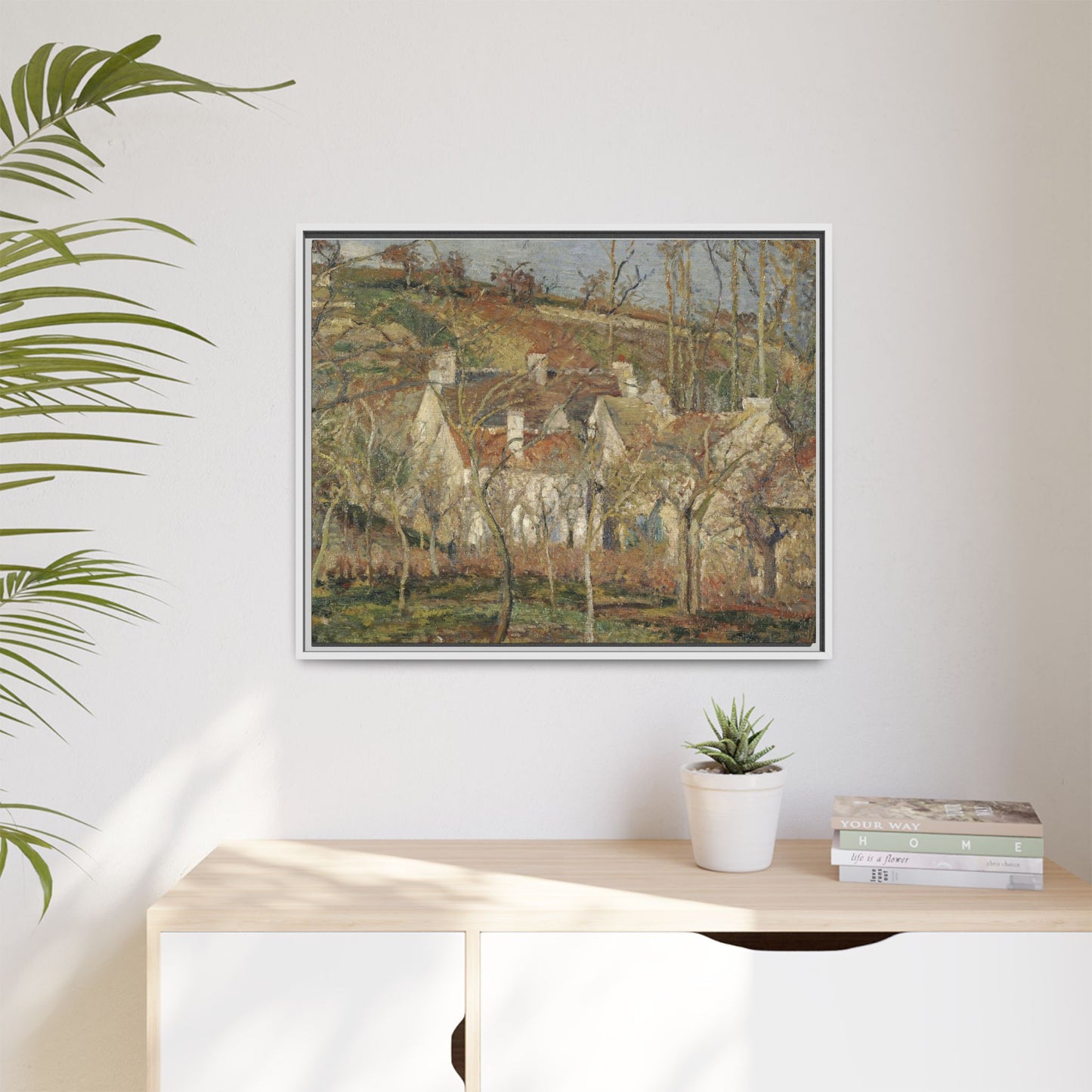 Pissarro, Camille - Red Roofs, Corner of a Village in Winter (1877) - Matte Canvas, Framed
