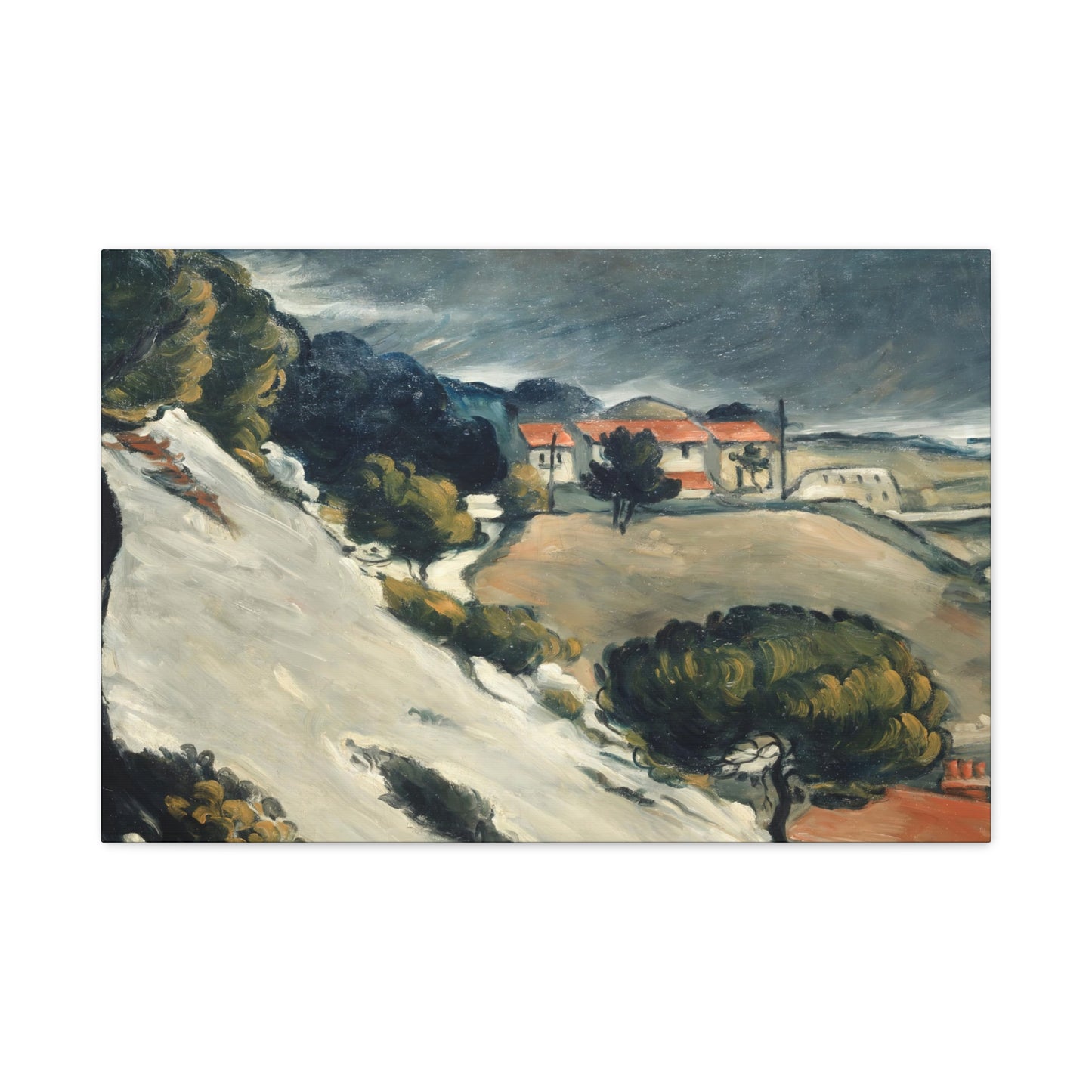 Cézanne, Paul - L’Estaque, Melting Snow (1870) - Canvas Block, unframed