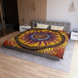 Solar Disc Mandala - Microfiber Duvet Cover