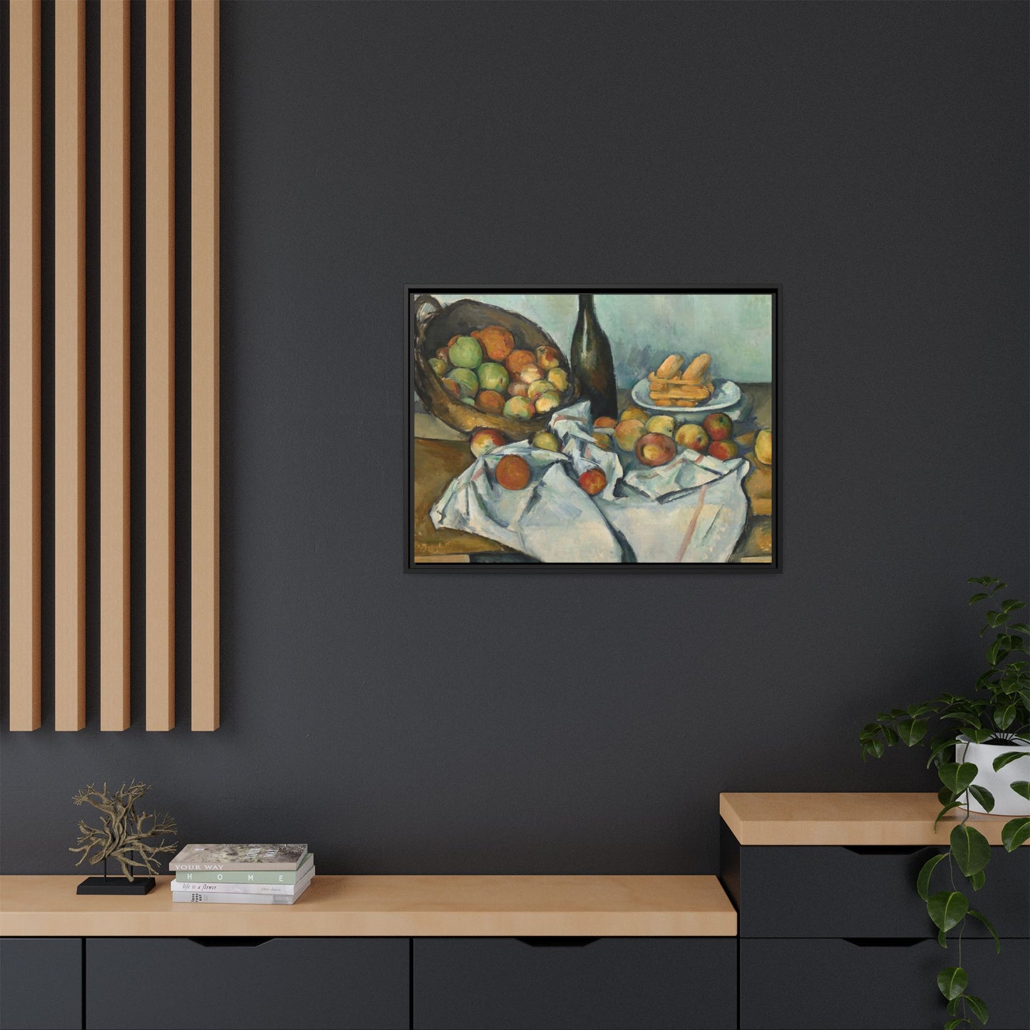 Cézanne, Paul - Basket of Apples (1893) - Matte Canvas, Framed