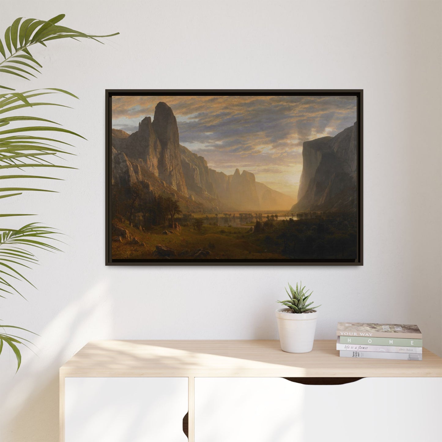 Bierstadt, Albert - Looking Down Yosemite Valley (1865) - Matte Canvas, Framed