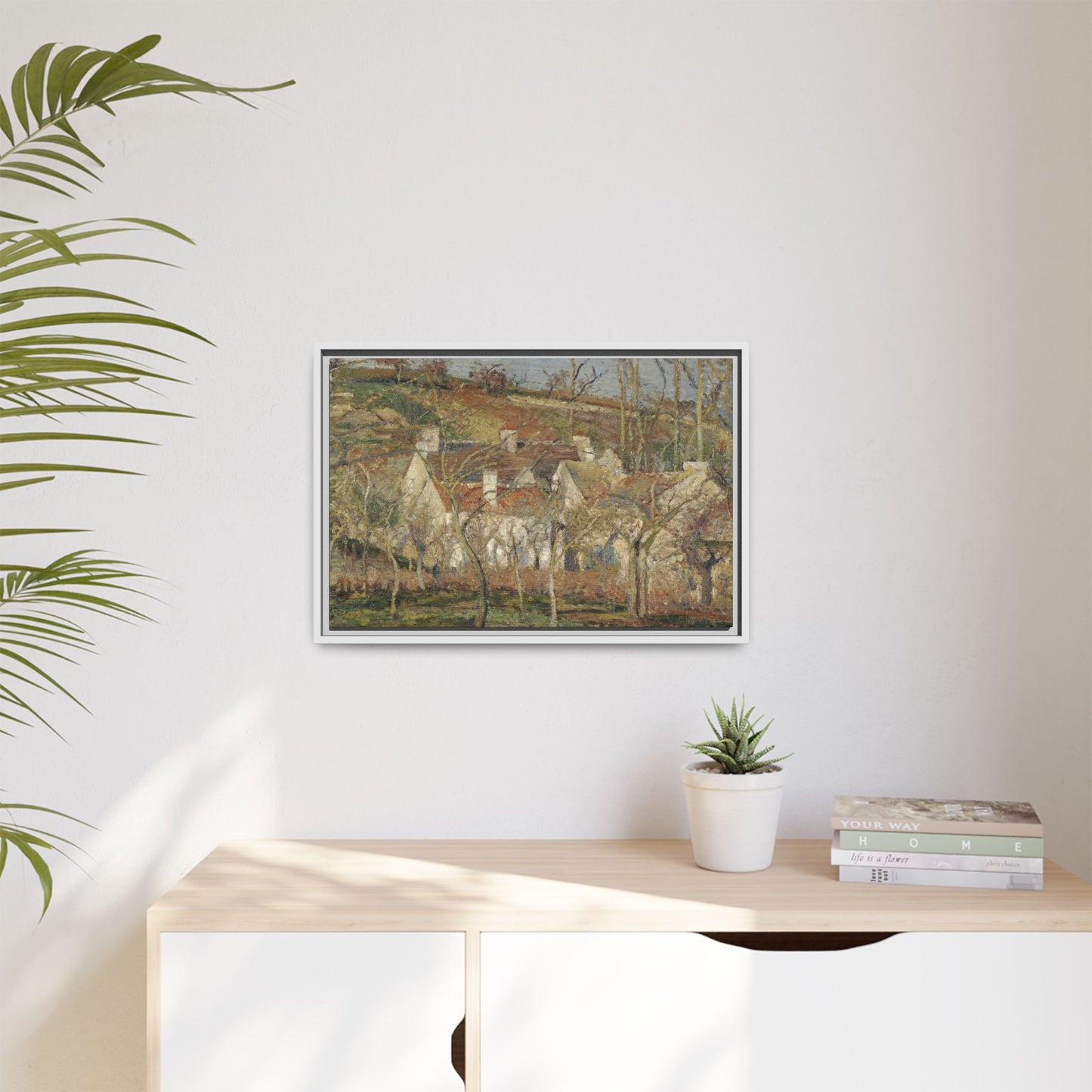 Pissarro, Camille - Red Roofs, Corner of a Village in Winter (1877) - Matte Canvas, Framed
