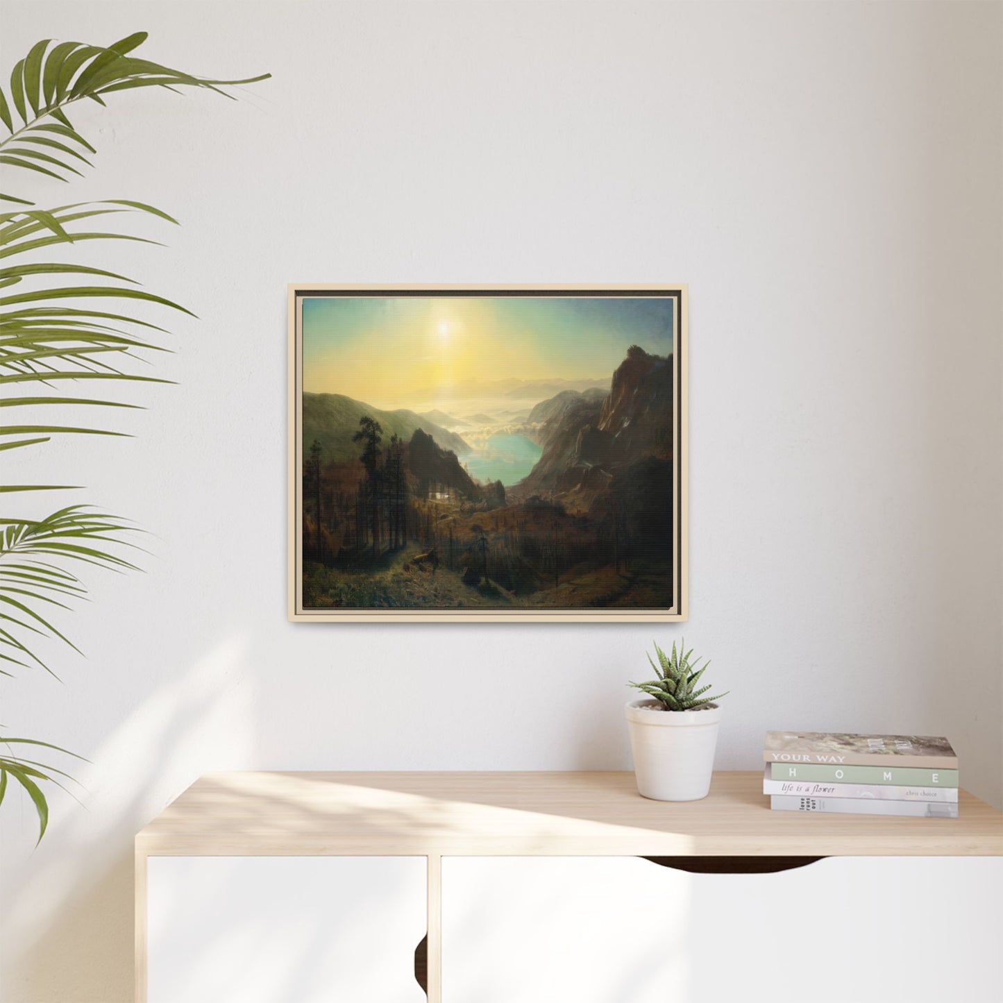 Bierstadt, Albert - Donner Lake from the Summit (1873) - Matte Canvas, Framed