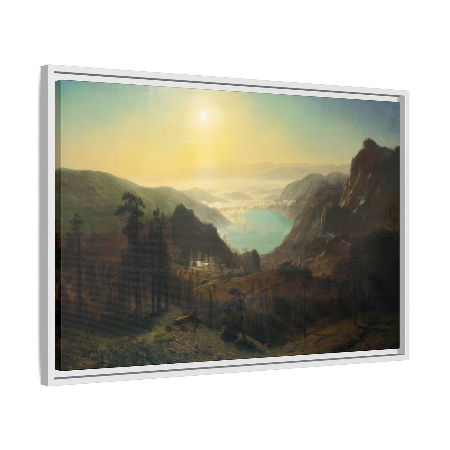 Bierstadt, Albert - Donner Lake from the Summit (1873) - Matte Canvas, Framed