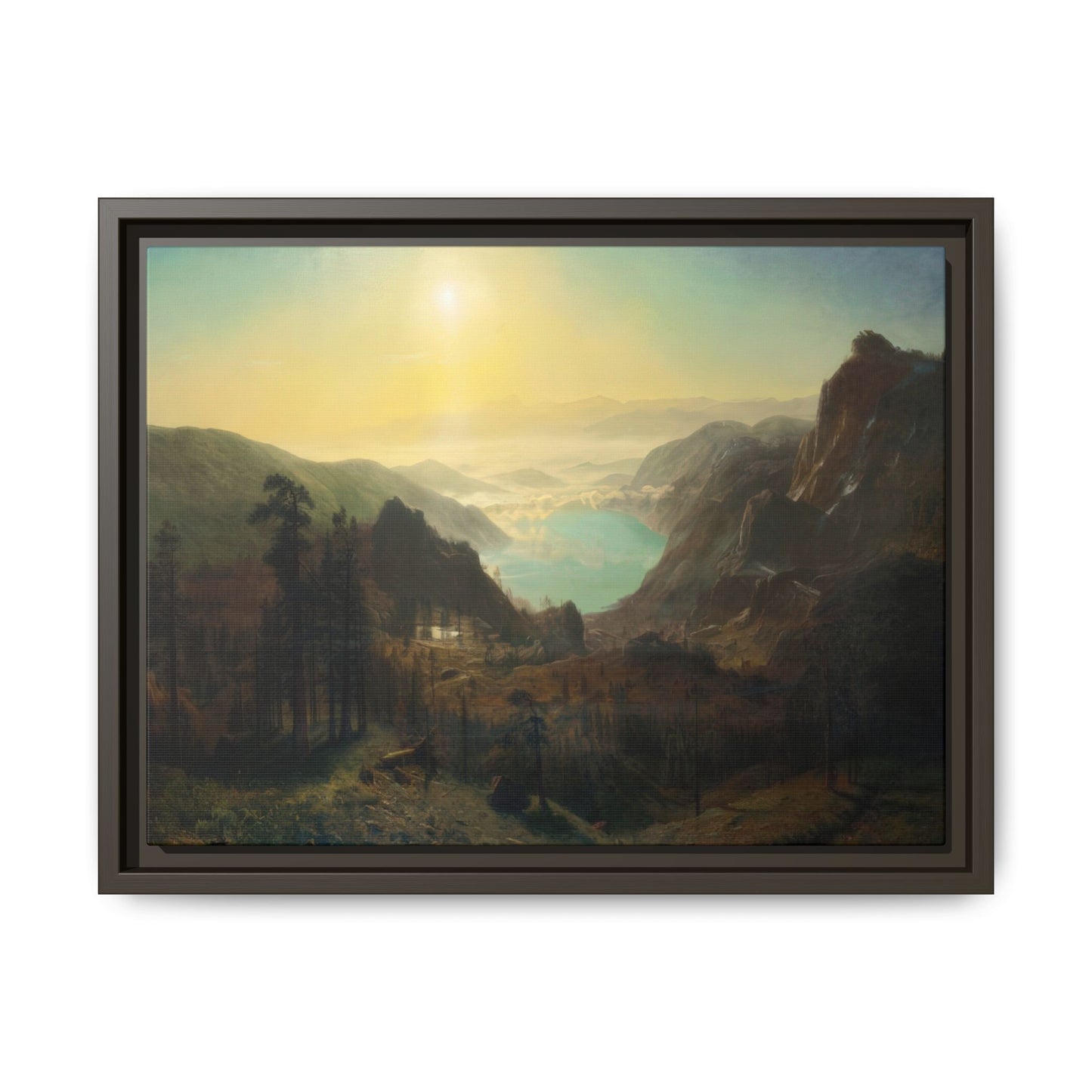 Bierstadt, Albert - Donner Lake from the Summit (1873) - Matte Canvas, Framed