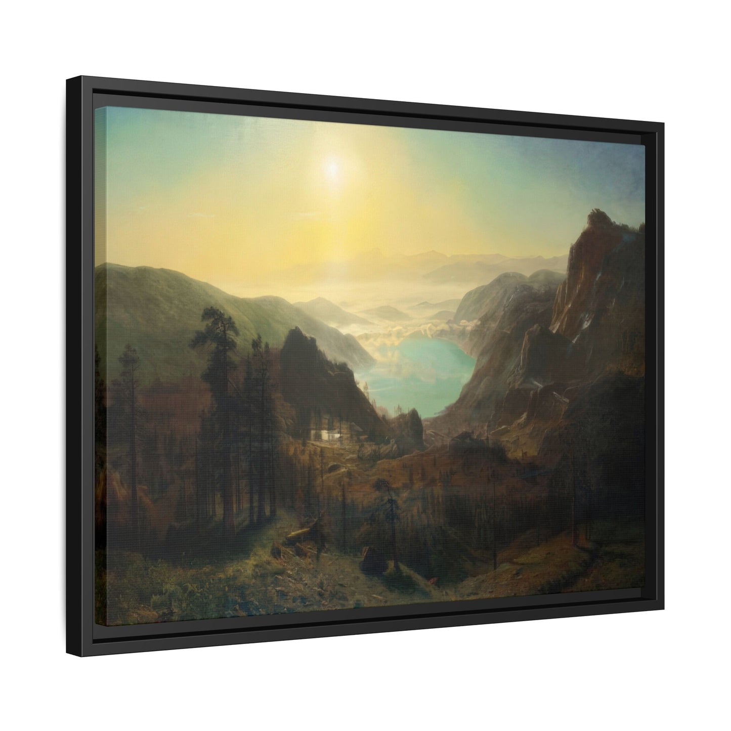 Bierstadt, Albert - Donner Lake from the Summit (1873) - Matte Canvas, Framed