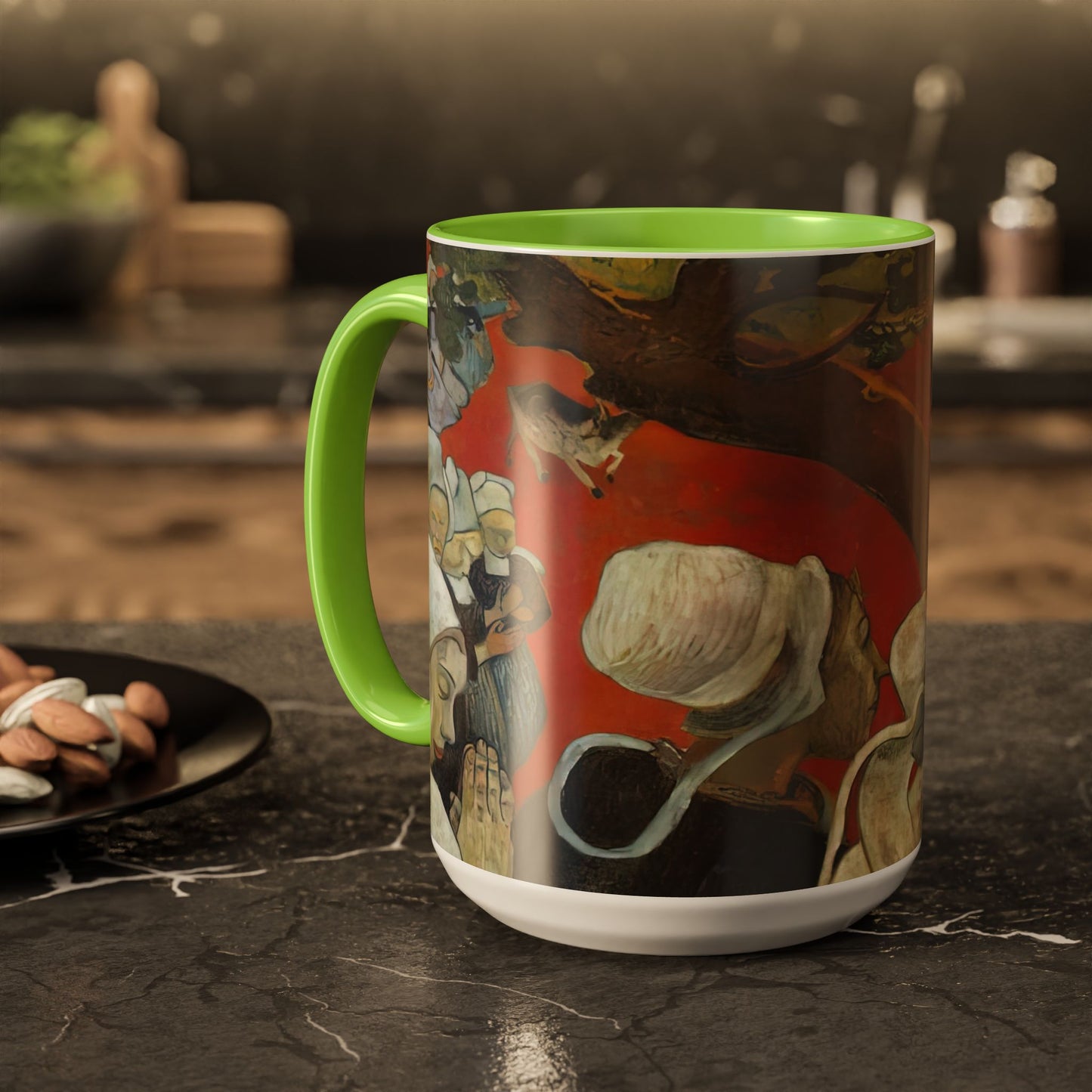 Gauguin, Paul - Vision of the Sermon (Jacob Wrestling with the Angel) (1888) - Colorful Accent Mugs