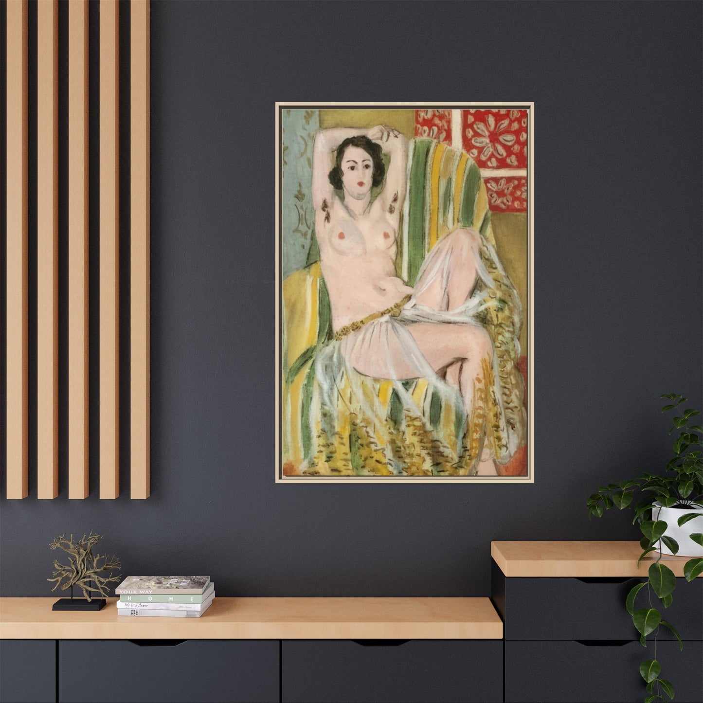 Matisse, Henri - Odalisque with Raised Arms (1923) - Matte Canvas, Framed
