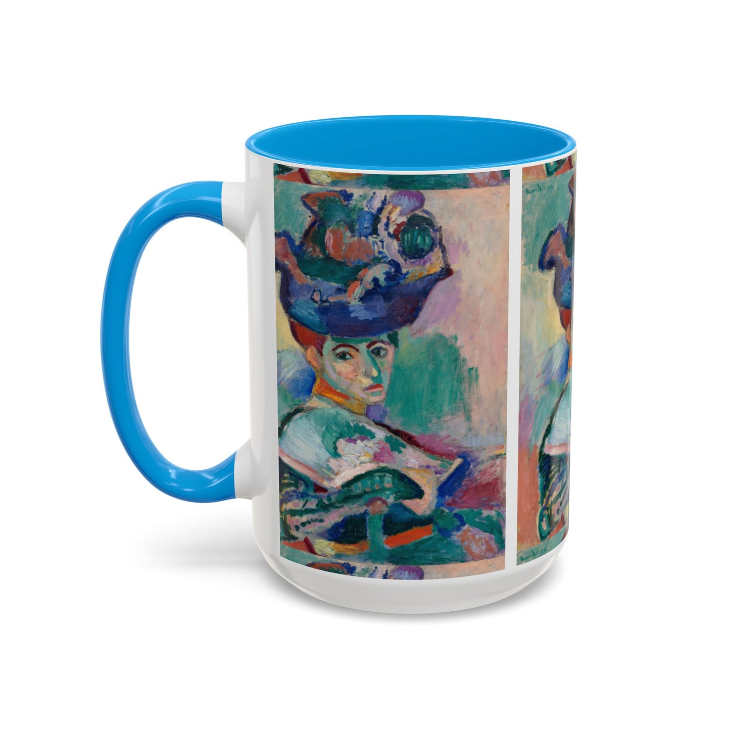 Matisse, Henri - Woman with a Hat (1905) - Colorful Accent Mugs