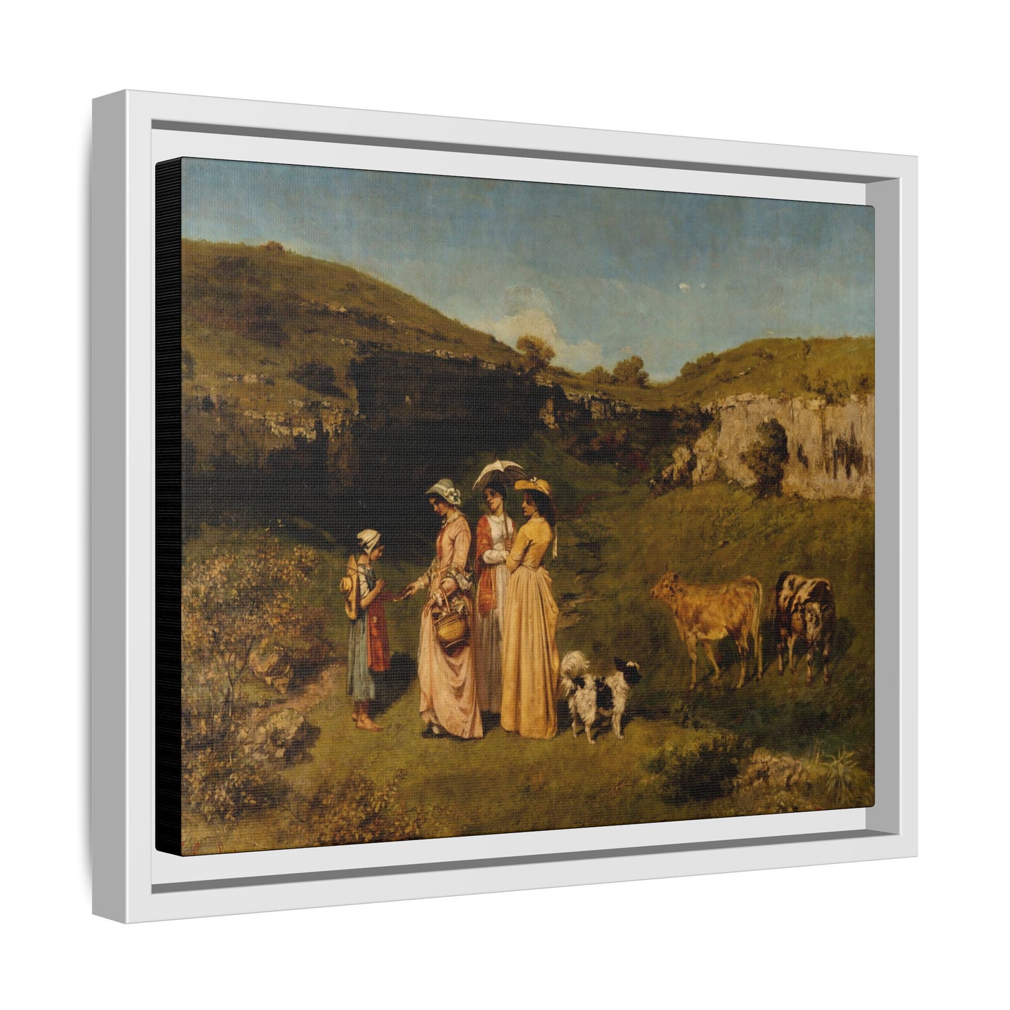 Courbet, Gustave - Young Ladies of the Village (1851) - Matte Canvas, Framed