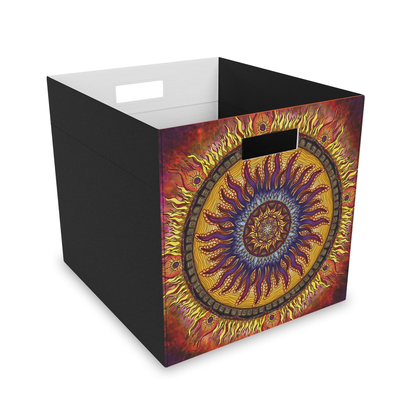 Solar Disc Mandala - Felt Storage Box