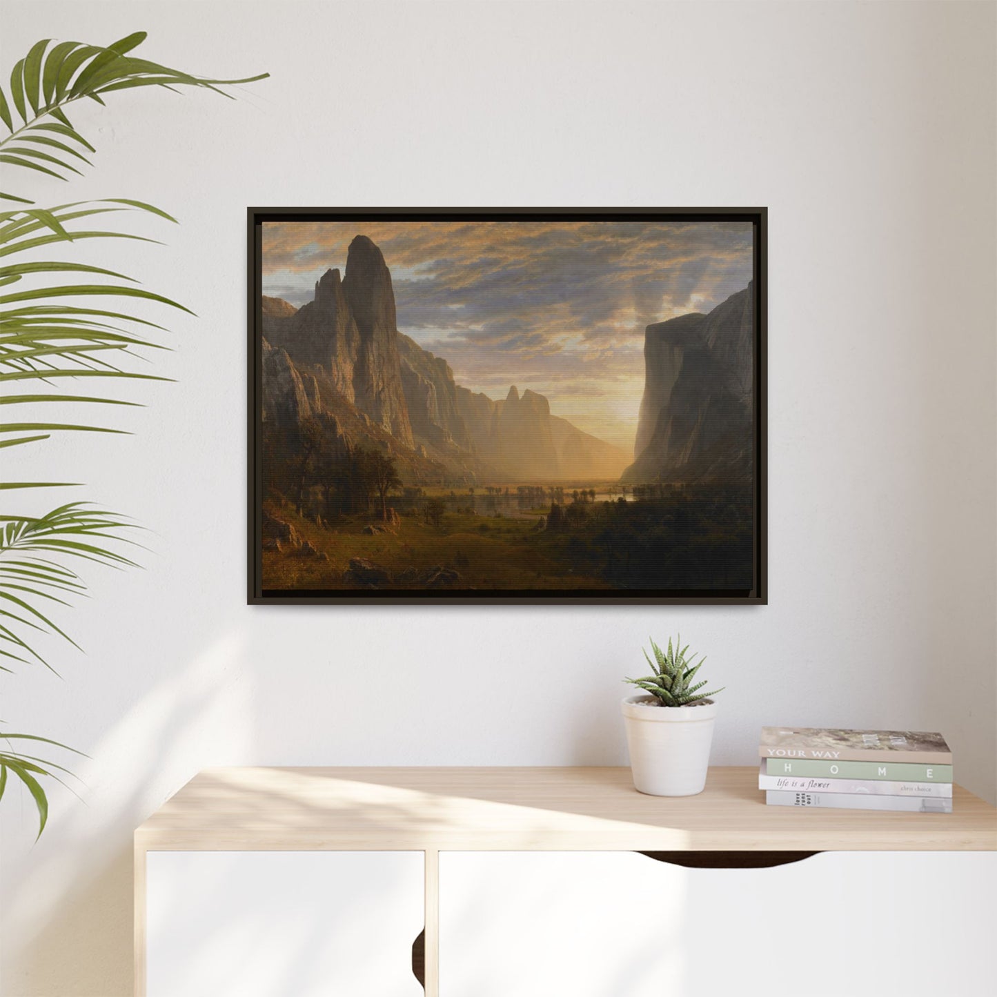 Bierstadt, Albert - Looking Down Yosemite Valley (1865) - Matte Canvas, Framed