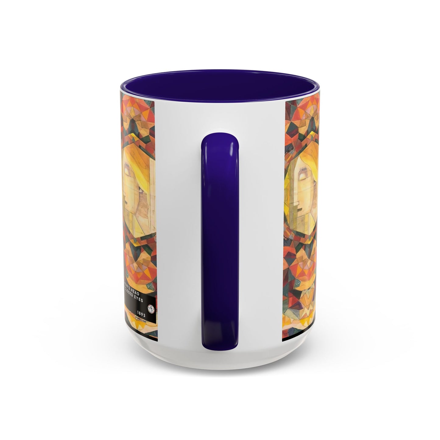 Filiger, Charles - Woman’s Head with Closed Eyes (1893) - Colorful Accent Mugs