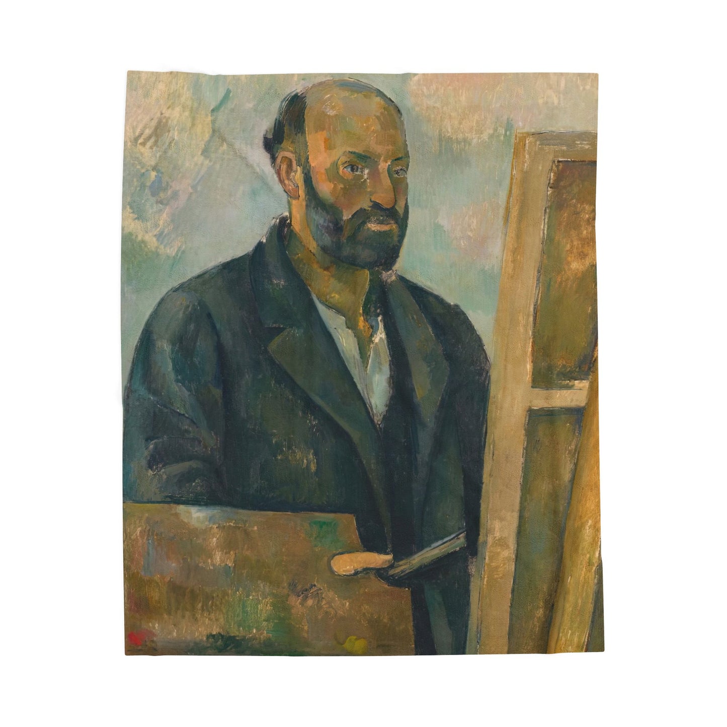 Cézanne, Paul - Portrait of the Artist with a Palette (1890) - Velveteen Plush Blanket