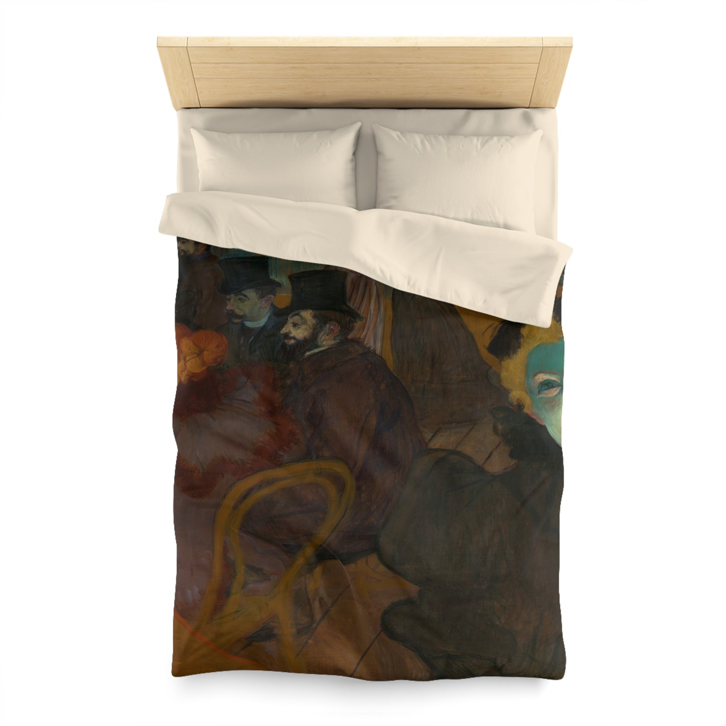 Toulouse-Lautrec, Henri - At the Moulin Rouge (1892) - Microfiber Duvet Cover