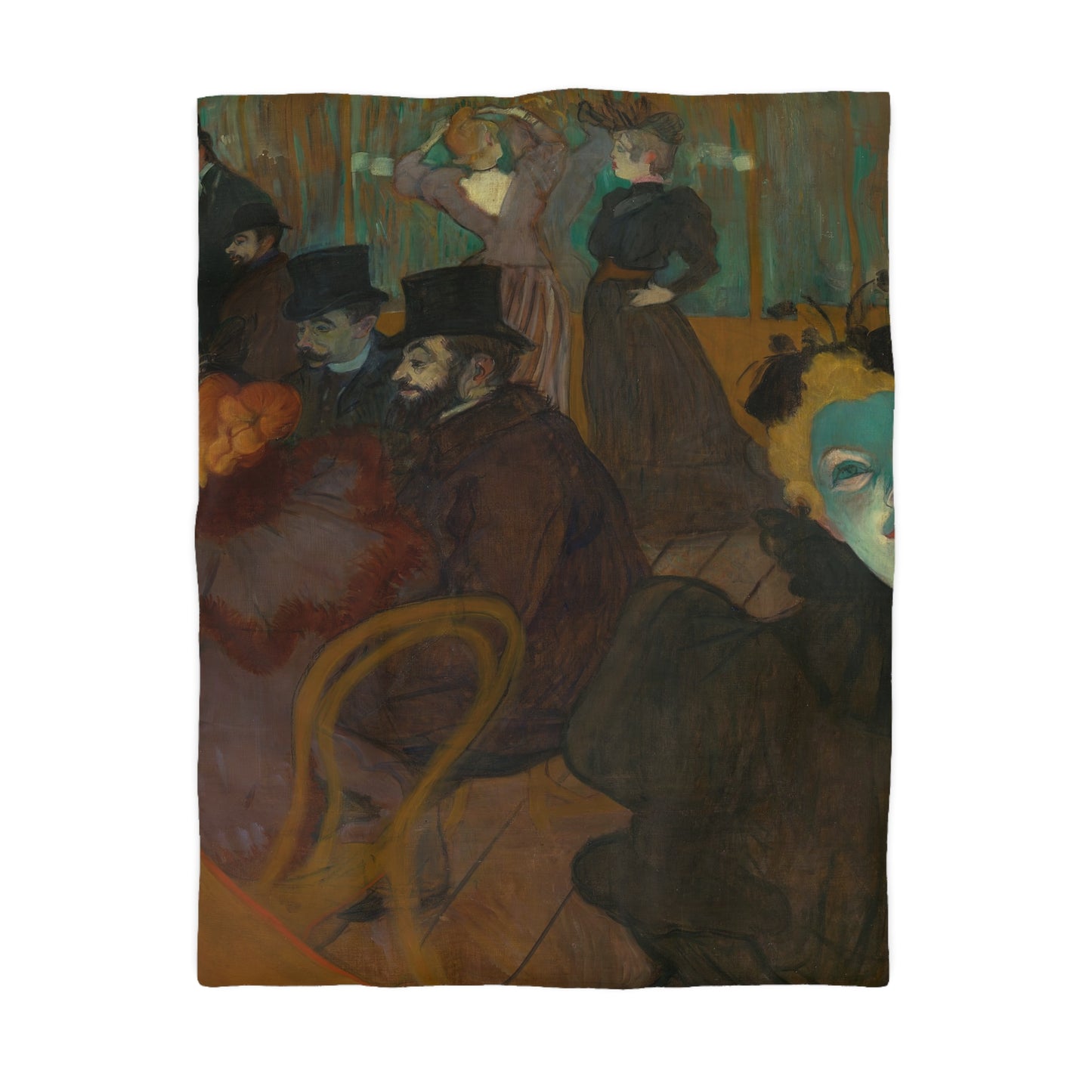 Toulouse-Lautrec, Henri - At the Moulin Rouge (1892) - Microfiber Duvet Cover
