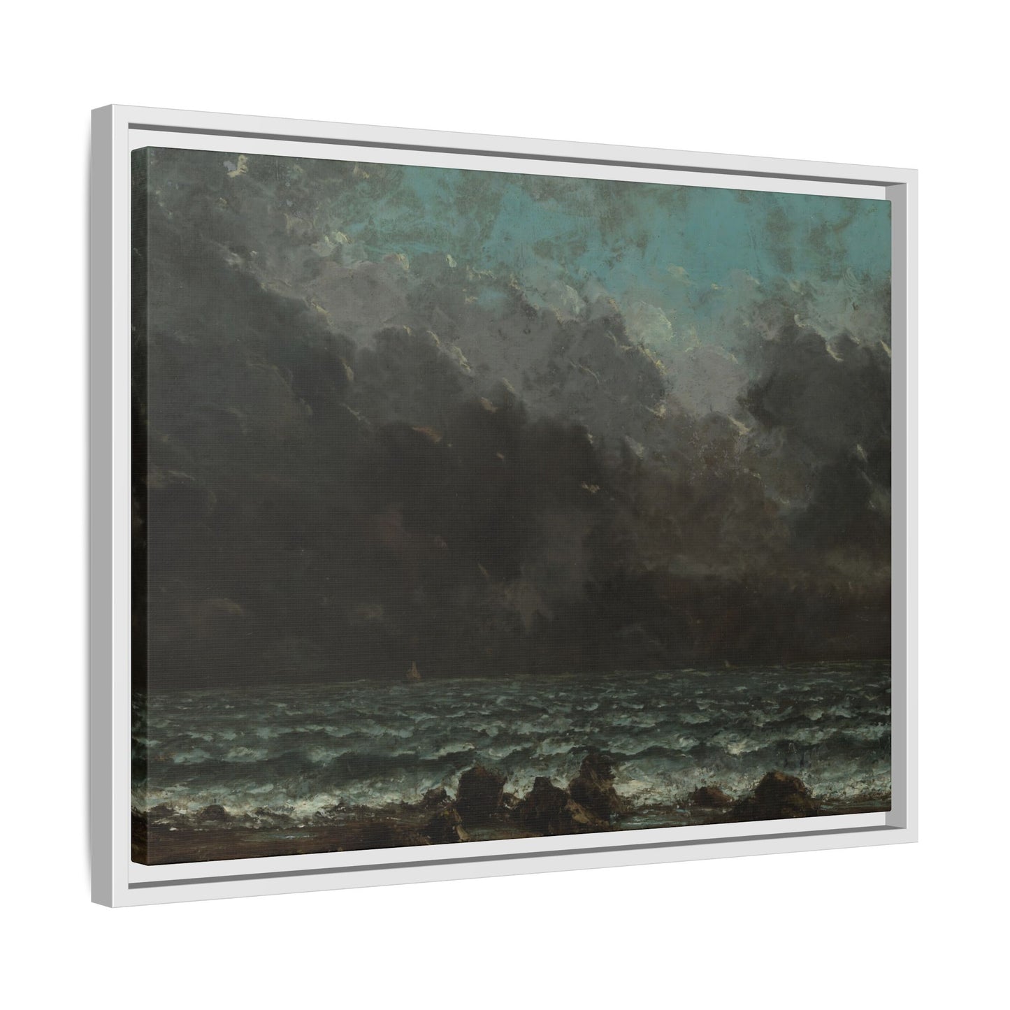 Courbet, Gustave - The Sea (1865) - Matte Canvas, Framed