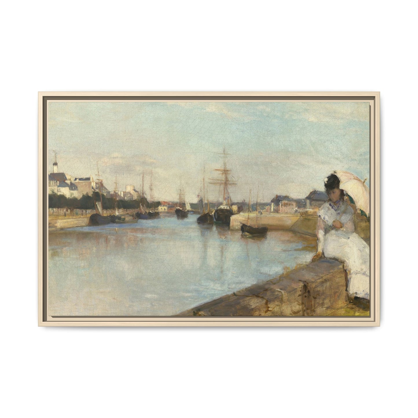 Morisot, Berthe - The Harbor at Lorient (1869) - Matte Canvas, Framed