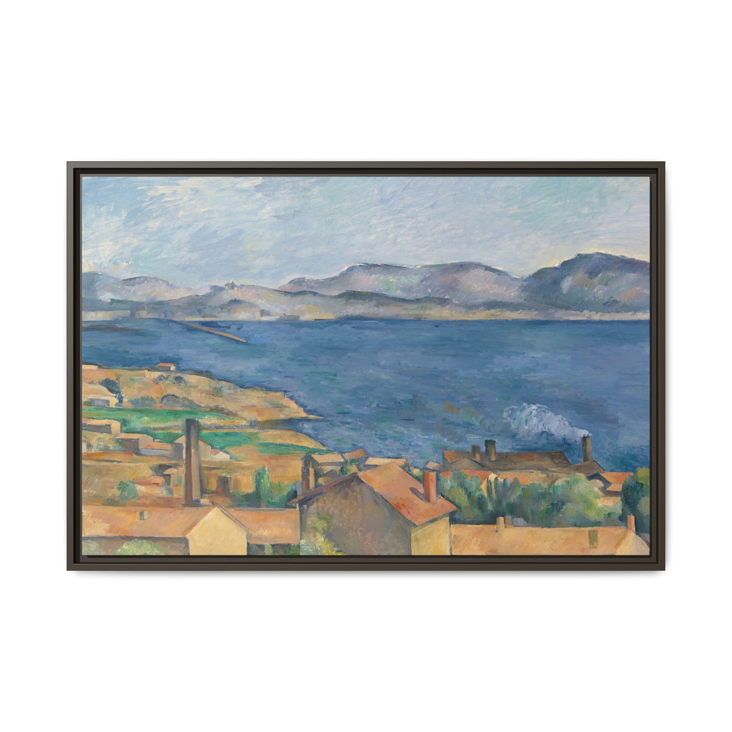 Cézanne, Paul - The Bay of Marseille, Seen from L'Estaque (1885) - Matte Canvas, Framed