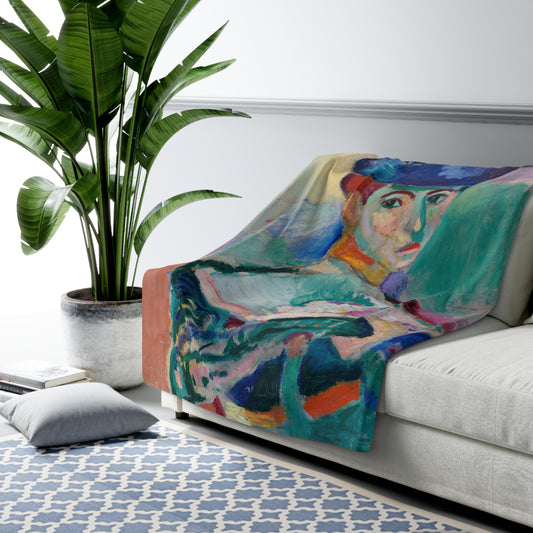 Matisse, Henri - Woman with a Hat (1905) - Sherpa Fleece Blanket