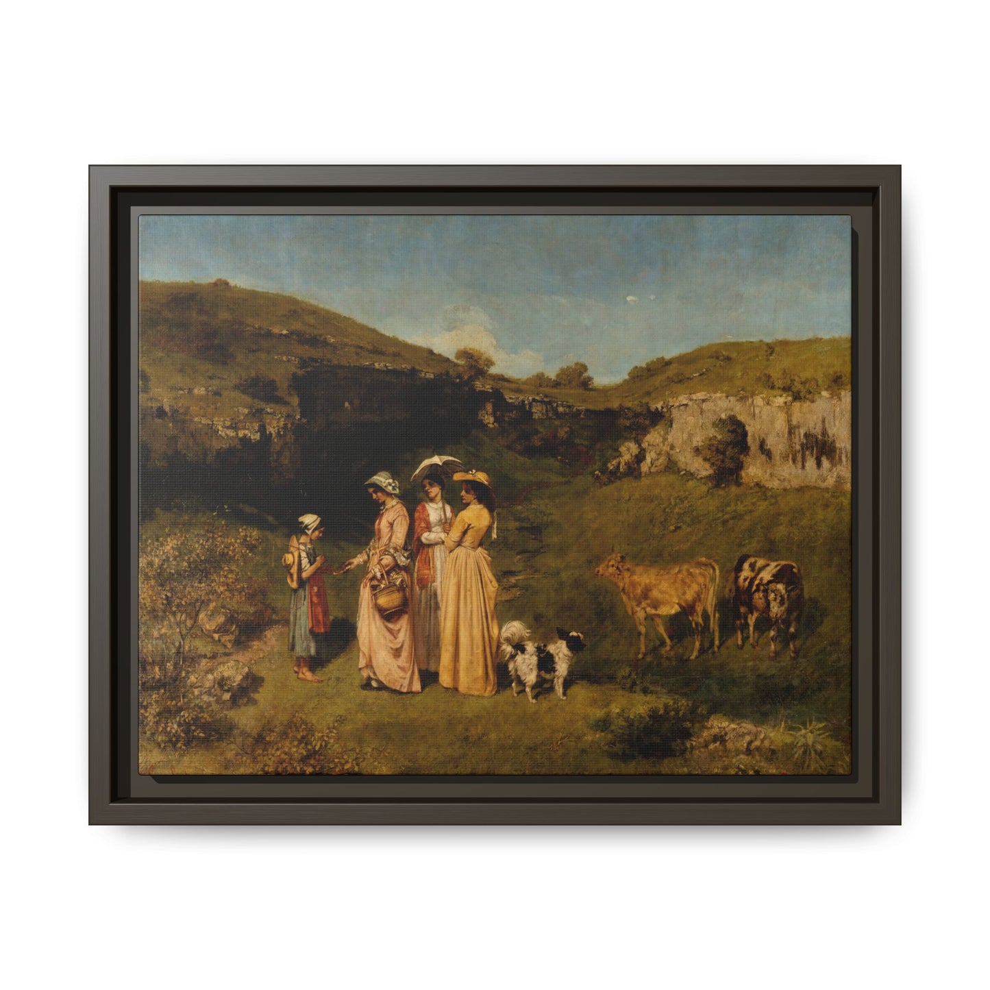 Courbet, Gustave - Young Ladies of the Village (1851) - Matte Canvas, Framed