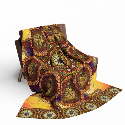 Lion Summer Mandala - Arctic Fleece Blanket