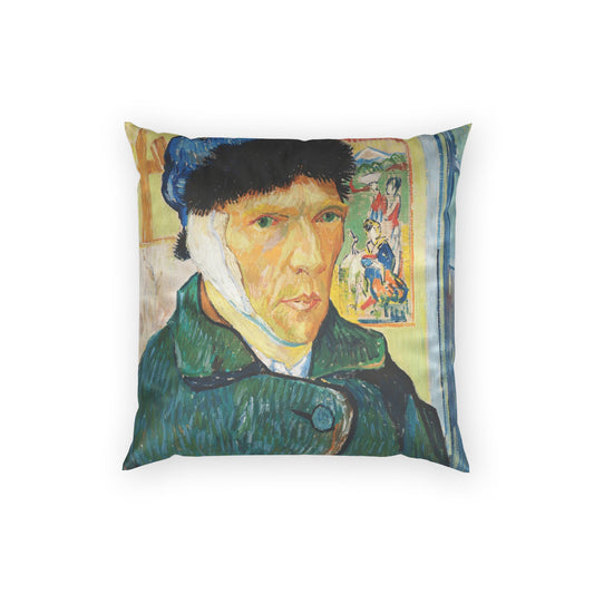 Van Gogh, Vincent - Self Portrait with Bandaged Ear (1889) - Poly Velvet Pillow
