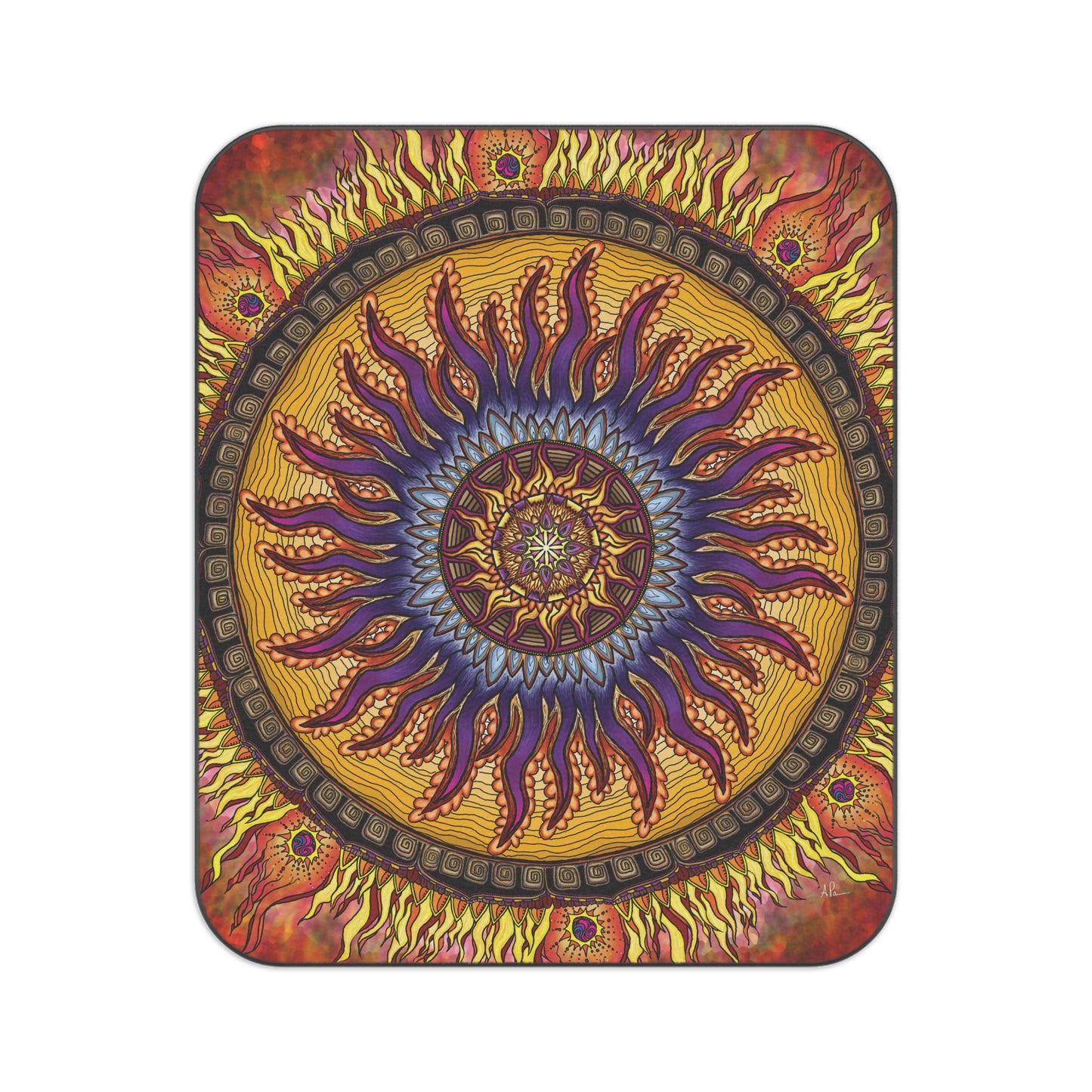 Solar Disc Mandala - Picnic Blanket