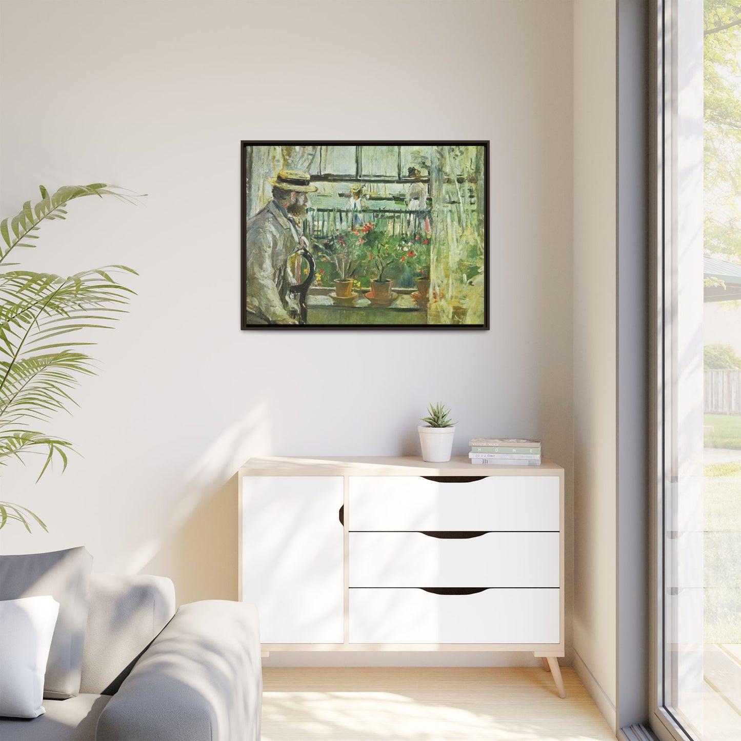 Morisot, Berthe - Eugene Manet on the Isle of Wight (1875) - Matte Canvas, Framed