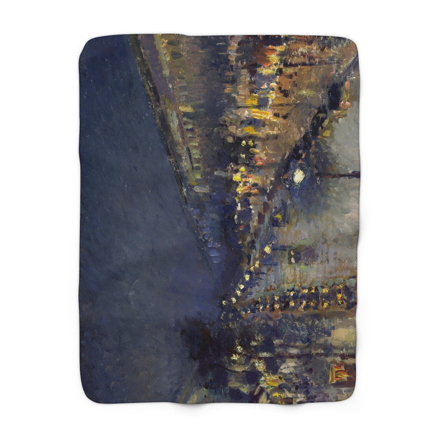 Pissarro, Camille - The Boulevard Montmartre At Night (1897) - Sherpa Fleece Blanket