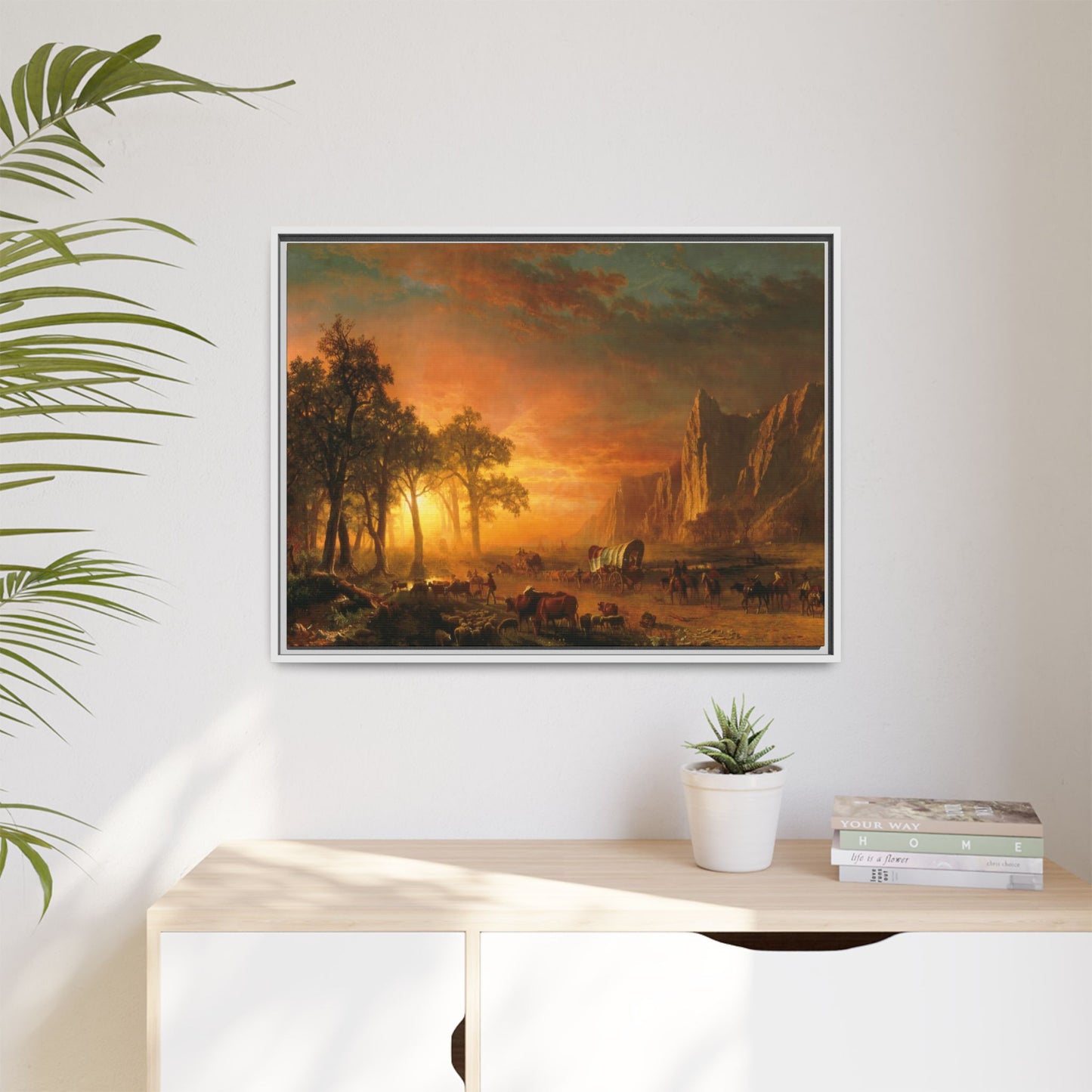 Bierstadt, Albert - Emigrants Crossing the Plains (1867) - Matte Canvas, Framed
