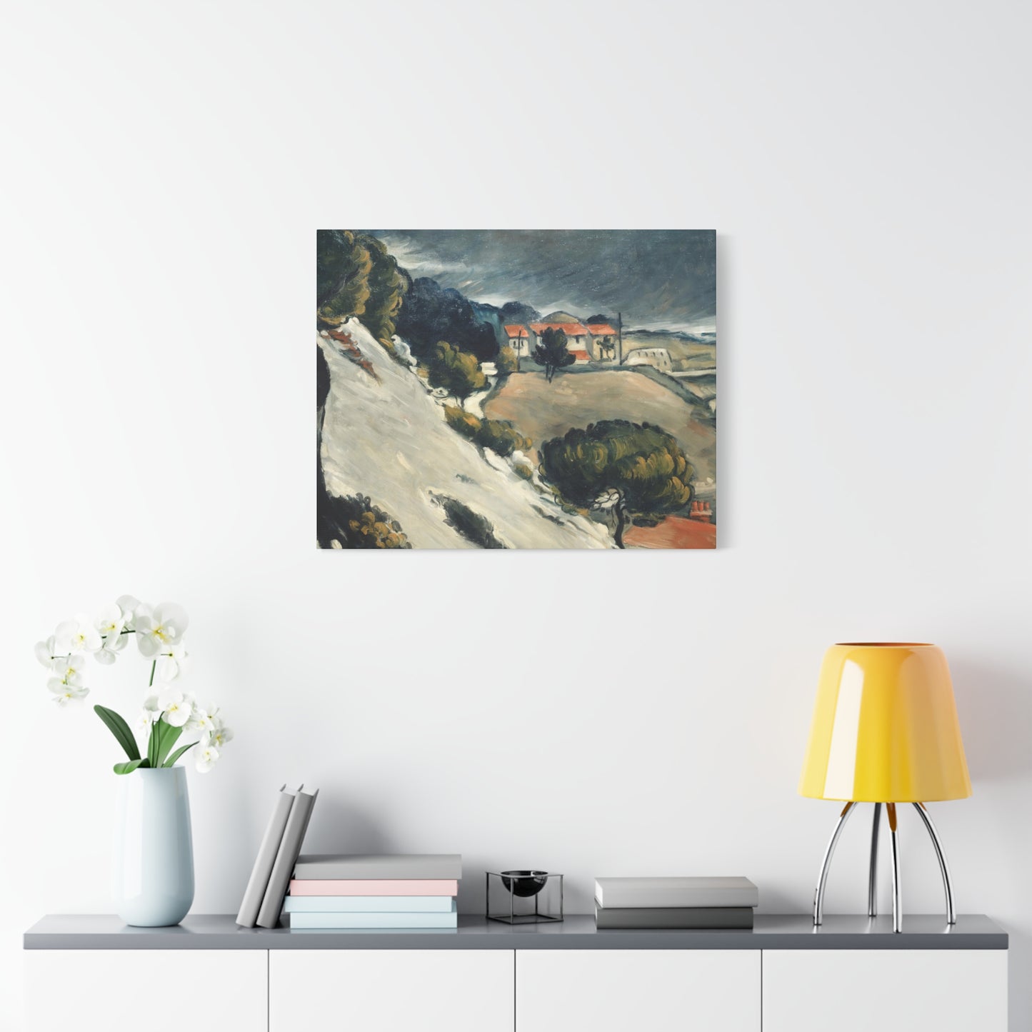 Cézanne, Paul - L’Estaque, Melting Snow (1870) - Canvas Block, unframed