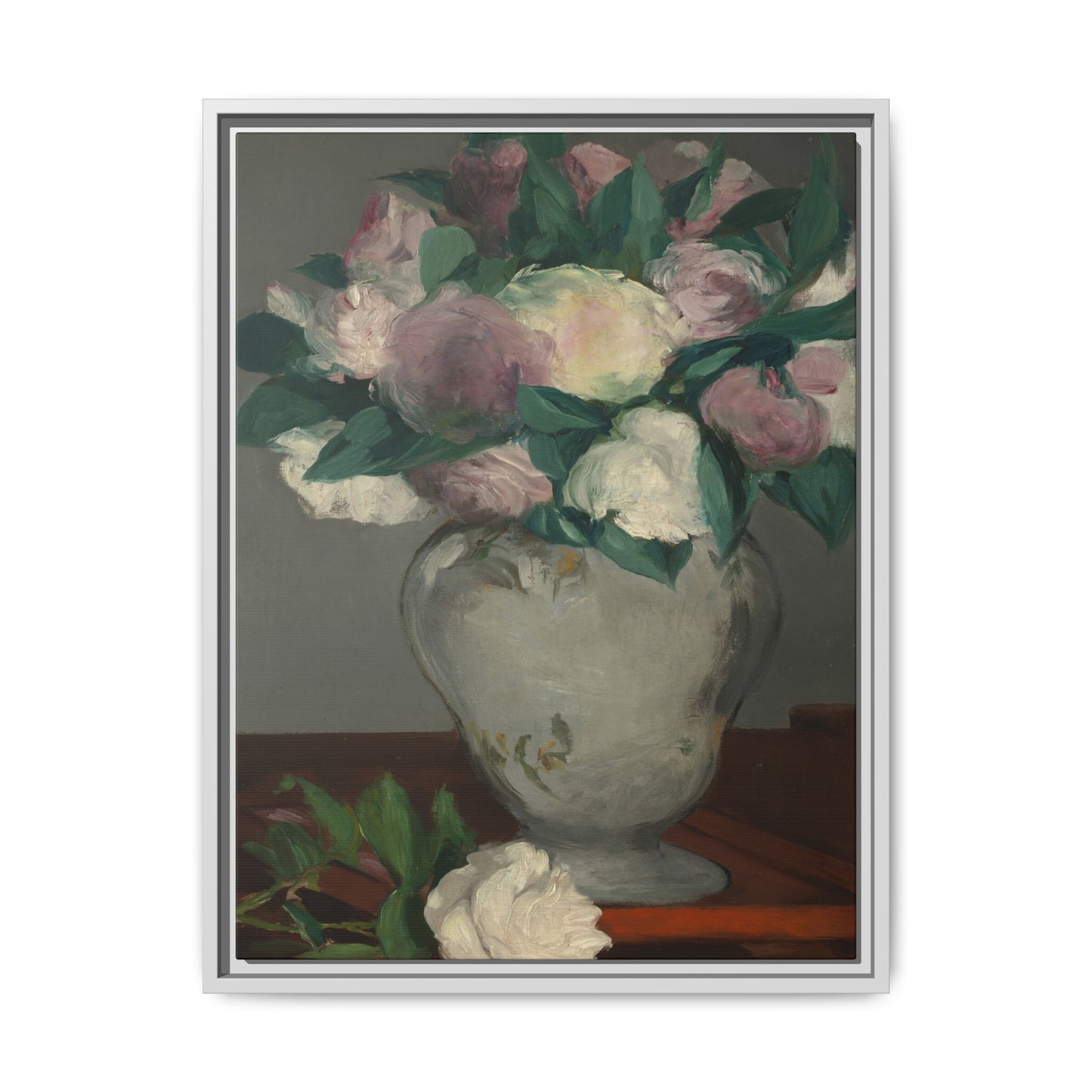 Manet, Édouard - Peonies (1864) - Matte Canvas, Framed