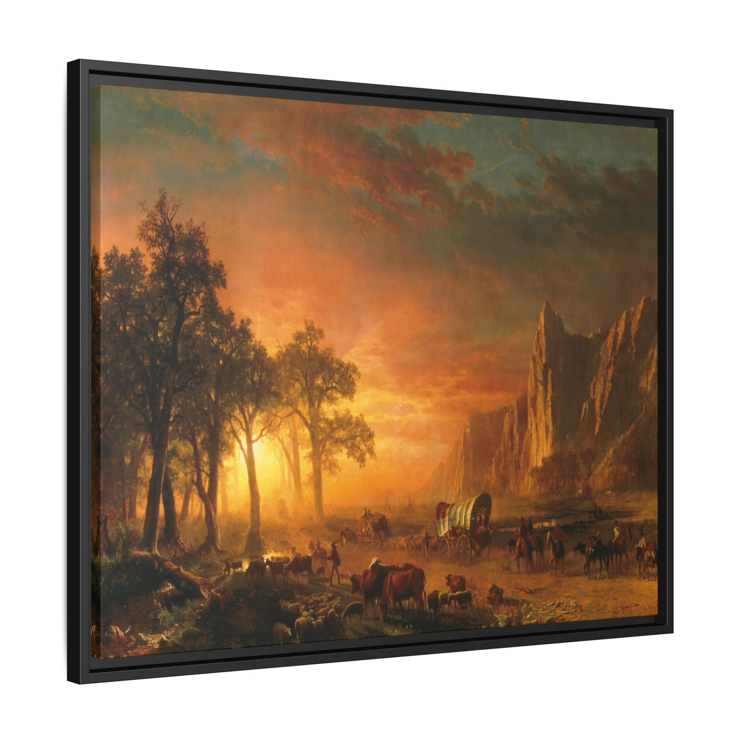 Bierstadt, Albert - Emigrants Crossing the Plains (1867) - Matte Canvas, Framed