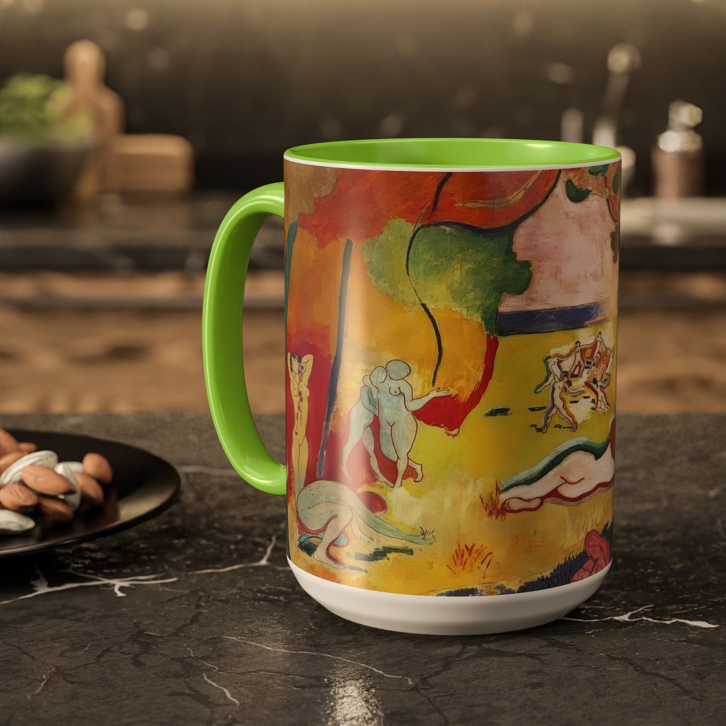 Matisse, Henri - The Joy of Life (1905) - Colorful Accent Mugs