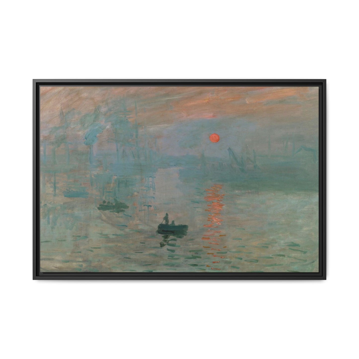 Monet, Claude - Impression, Sunrise (1872) - Matte Canvas, Framed