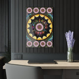 Obsidian Grandmothers Mandala - Acrylic Block