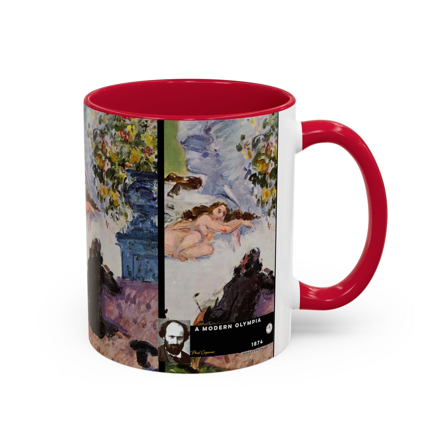 Cézanne, Paul - A Modern Olympia (1874) - Colorful Accent Mugs