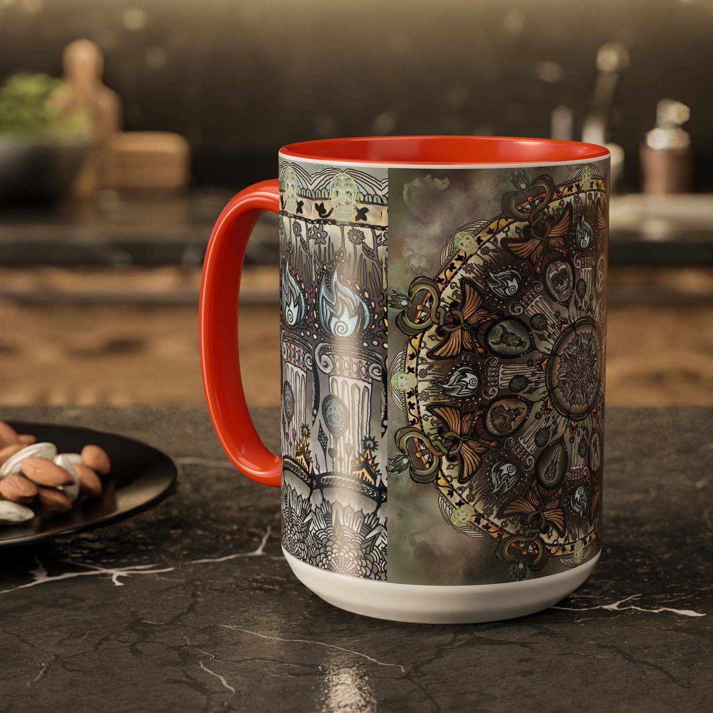Pacio, Adam - Memento Mori Mandala - Colorful Accent Mugs