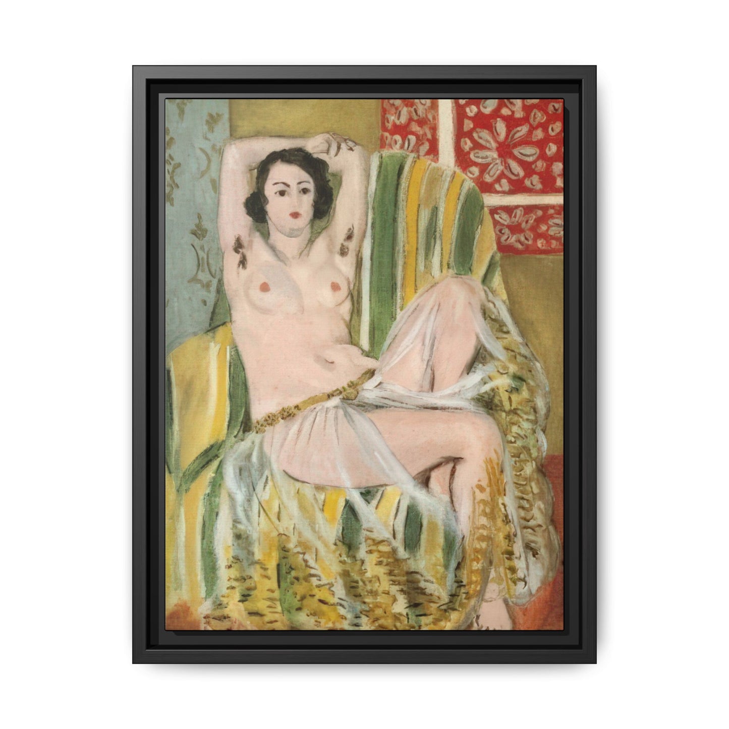 Matisse, Henri - Odalisque with Raised Arms (1923) - Matte Canvas, Framed