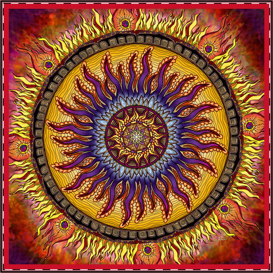 Solar Disc Mandala - Satin Poster