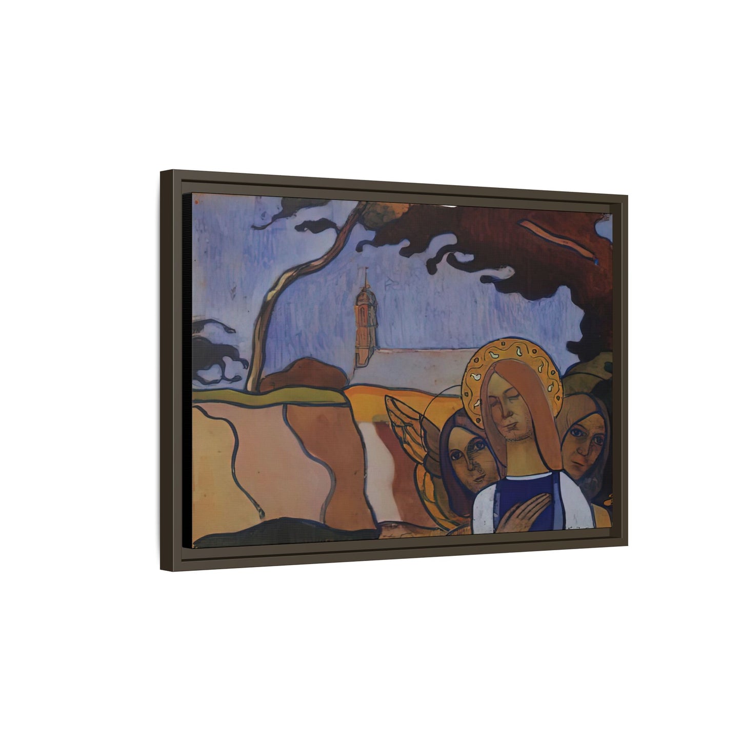 Filiger, Charles - Virgin and Two Angels (1895) - Matte Canvas, Framed
