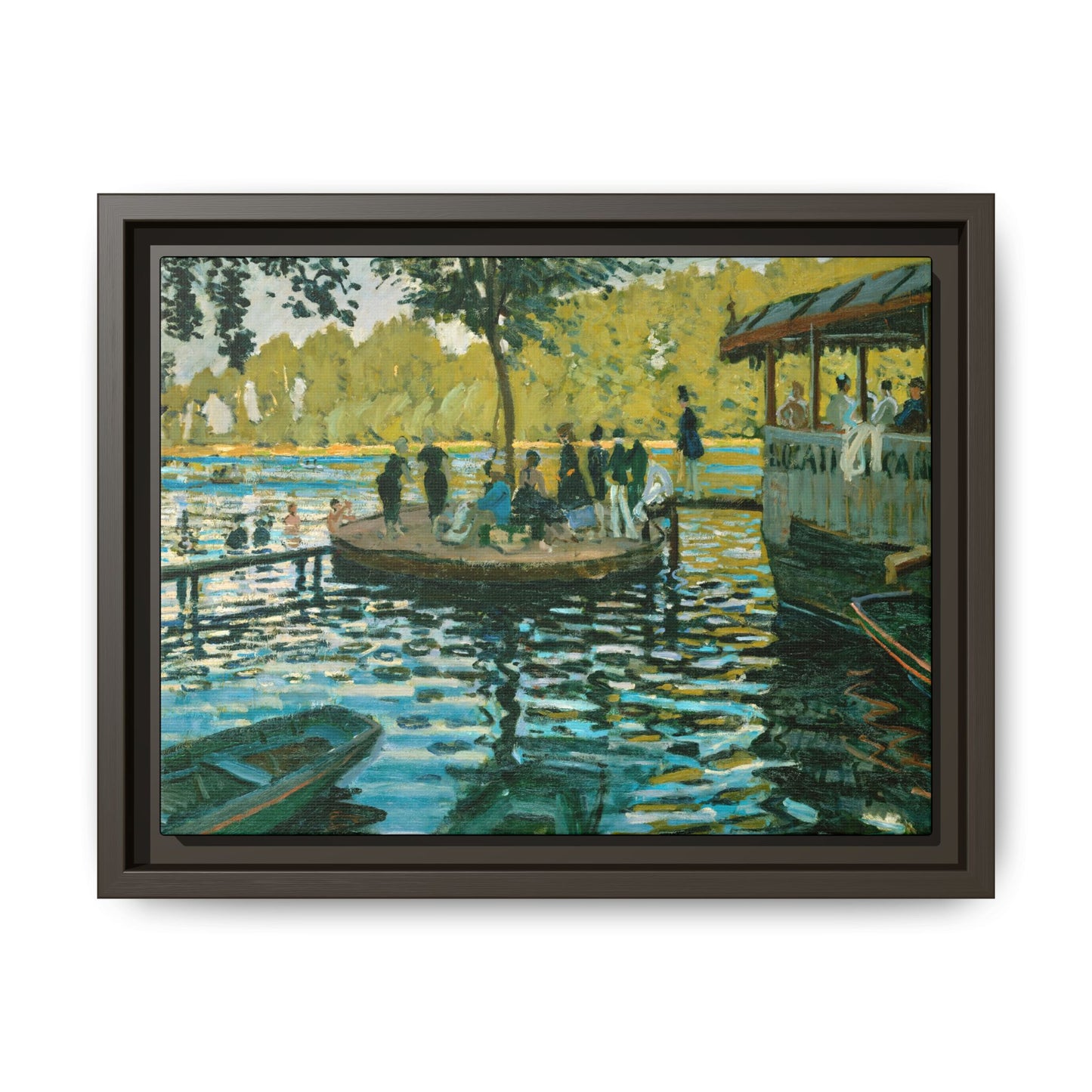 Monet, Claude - La Grenouillere (1869) - Matte Canvas, Framed